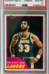 1981 Topps Kareem PSa 10