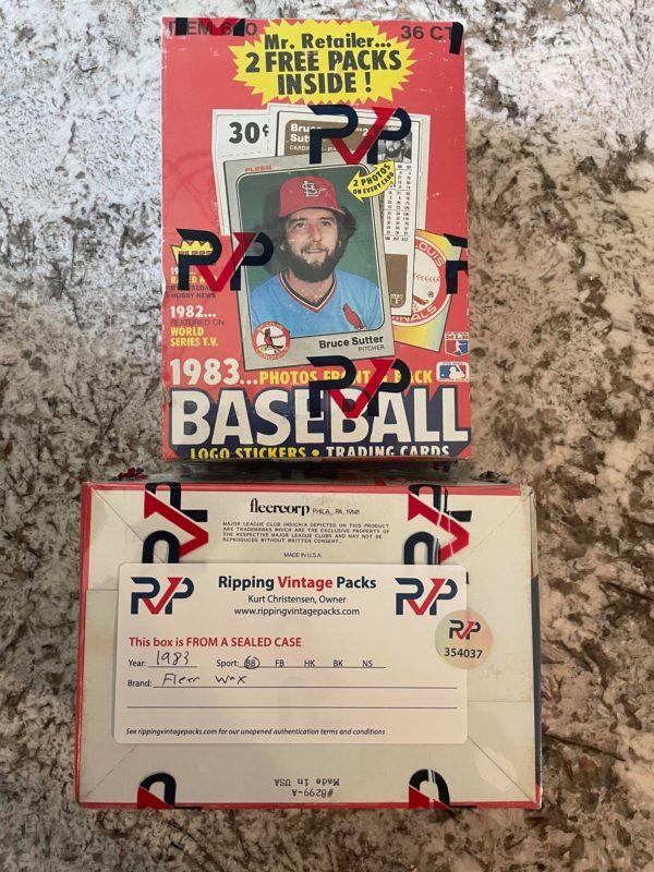 1983 fleer baseball rvp fasc box
