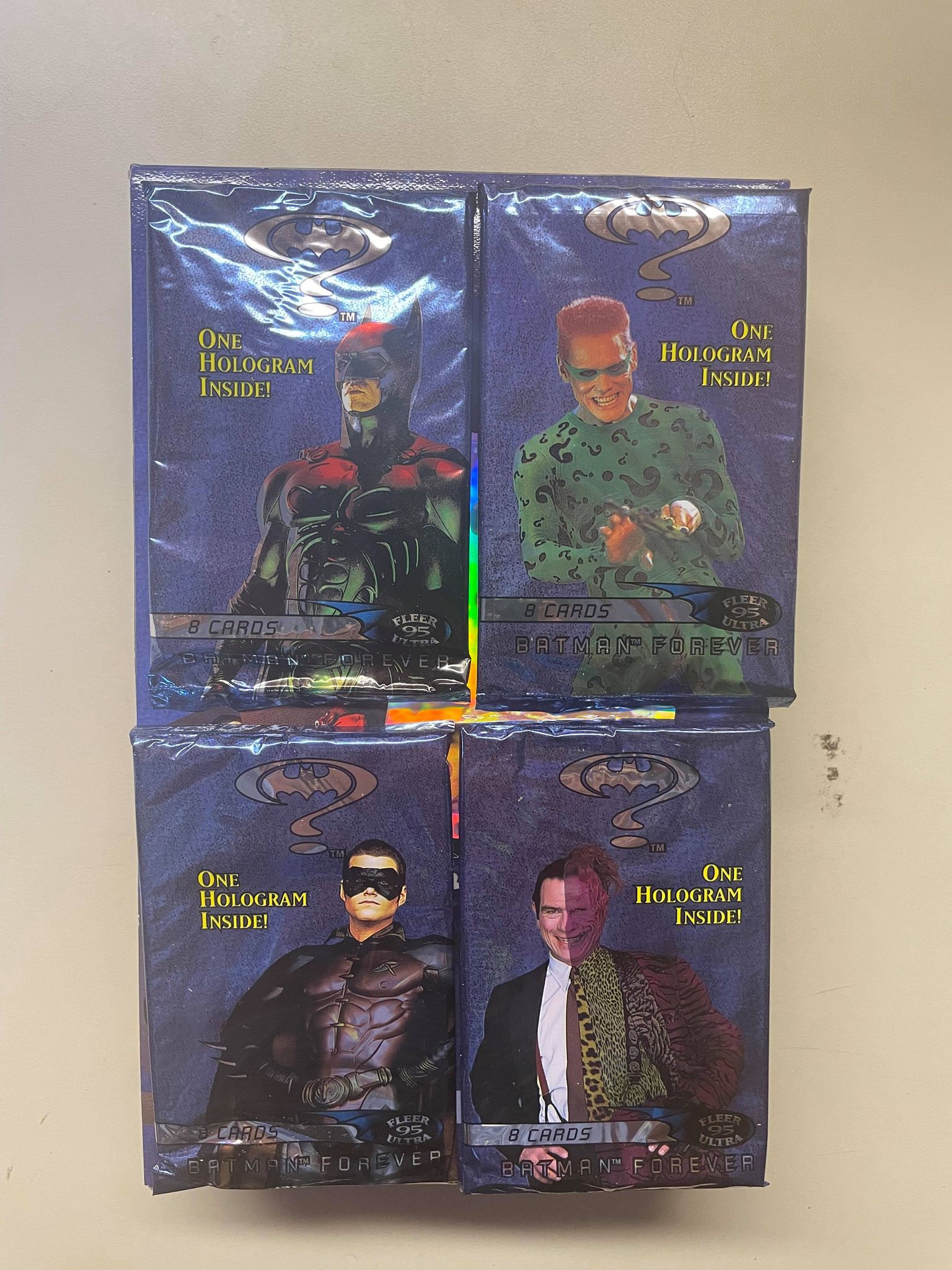 1995 Ultra Batman Forever Group of 4 packs - Ripping Vintage Packs