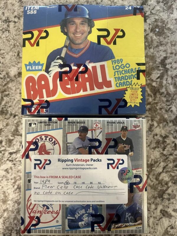 1989 Fleer Baseball RVP Authentic Wrapped Cello Box.