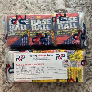 1986 Fleer Baseball RVP Authentic Wrapped Group of 12 Racks